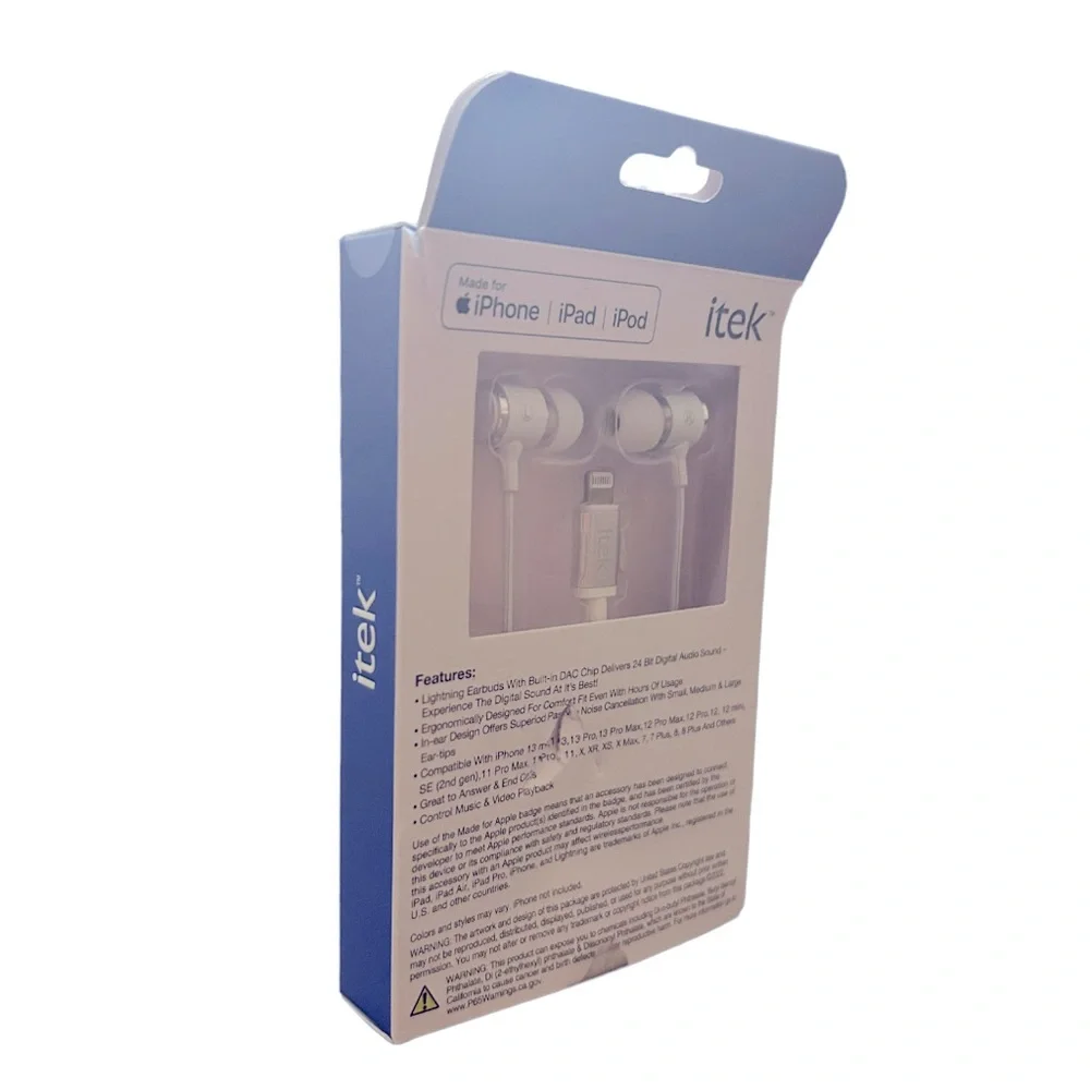 itek Digital Earbuds w/ Lightning Connector | iPhone | iPad | iPod